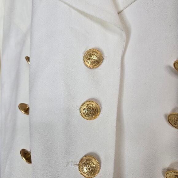 Lois Snyder Dani Max Womens Vtg 80s Old Money Avante Garde Gold Button Blazer 10 - Picture 4 of 11